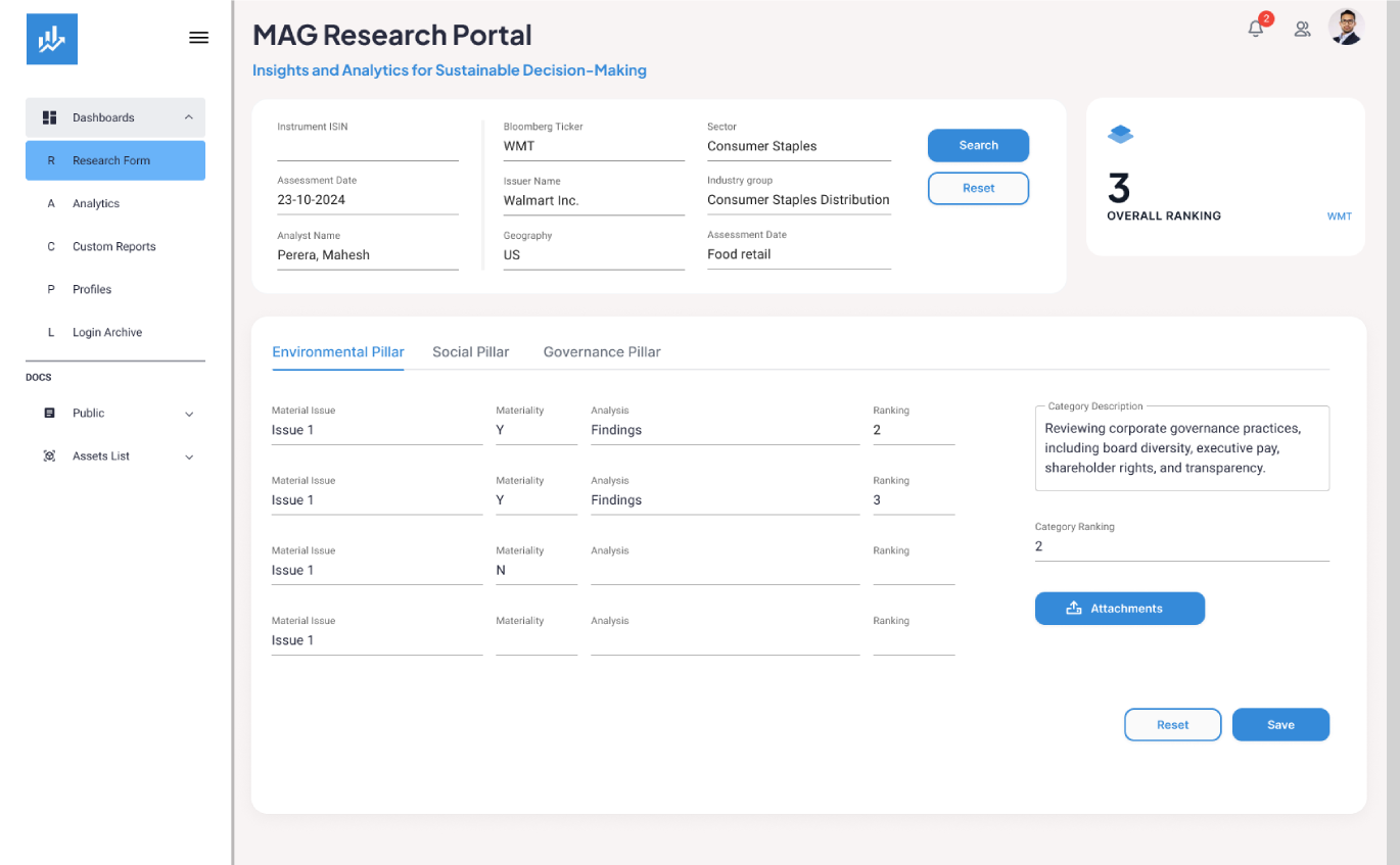 MAG Portal Dashboard